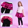 image:imageDXTON Toddler Girls Tutu Leggings with Skirt Ruffle Footless Skirted PantsMetallic Rose