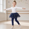 image:imageDXTON Toddler Girls Tutu Leggings with Skirt Ruffle Footless Skirted PantsNavy Moon Star
