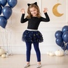 image:imageDXTON Toddler Girls Tutu Leggings with Skirt Ruffle Footless Skirted PantsNavy Moon Star
