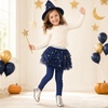 image:imageDXTON Toddler Girls Tutu Leggings with Skirt Ruffle Footless Skirted PantsNavy Moon Star
