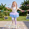 image:imageDXTON Toddler Girls Tutu Leggings with Skirt Ruffle Footless Skirted PantsPastel Blue Purple