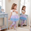 image:imageDXTON Toddler Girls Tutu Leggings with Skirt Ruffle Footless Skirted PantsPastel Blue Purple