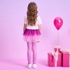 image:imageDXTON Toddler Girls Tutu Leggings with Skirt Ruffle Footless Skirted PantsRose Red