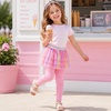 image:imageDXTON Toddler Girls Tutu Leggings with Skirt Ruffle Footless Skirted PantsSmoky Pink Beige