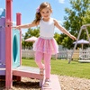 image:imageDXTON Toddler Girls Tutu Leggings with Skirt Ruffle Footless Skirted PantsSmoky Pink Beige
