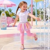 image:imageDXTON Toddler Girls Tutu Leggings with Skirt Ruffle Footless Skirted PantsSmoky Pink Beige