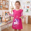 image:imageDXTON Toddler Girls Winter Long Sleeve Dress Rainbow Cotton Dresses 38YHot Pink Horse