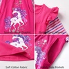 image:imageDXTON Toddler Girls Winter Long Sleeve Dress Rainbow Cotton Dresses 38YHot Pink Horse