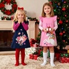 image:imageDXTON Toddler Girls Winter Long Sleeve Dress Rainbow Cotton Dresses 38YNavy Stripe Heart