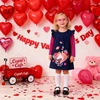 image:imageDXTON Toddler Girls Winter Long Sleeve Dress Rainbow Cotton Dresses 38YNavy Stripe Heart