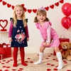 image:imageDXTON Toddler Girls Winter Long Sleeve Dress Rainbow Cotton Dresses 38YNavy Stripe Heart