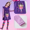 image:imageDXTON Toddler Girls Winter Long Sleeve Dress Rainbow Cotton Dresses 38YPurple Ballet Girl