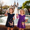 image:imageDXTON Toddler Girls Winter Long Sleeve Dress Rainbow Cotton Dresses 38YPurple Ballet Girl