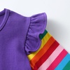 image:imageDXTON Toddler Girls Winter Long Sleeve Dress Rainbow Cotton Dresses 38YPurple Stripe Horse