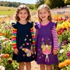 image:imageDXTON Toddler Girls Winter Long Sleeve Dress Rainbow Cotton Dresses 38YRainbow Butterfly