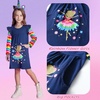 image:imageDXTON Toddler Girls Winter Long Sleeve Dress Rainbow Cotton Dresses 38YRainbow Flowers Girl