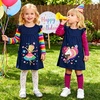 image:imageDXTON Toddler Girls Winter Long Sleeve Dress Rainbow Cotton Dresses 38YRainbow Flowers Girl