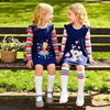 image:imageDXTON Toddler Girls Winter Long Sleeve Dress Rainbow Cotton Dresses 38YRainbow Koala