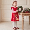 image:imageDXTON Toddler Girls Winter Long Sleeve Dress Rainbow Cotton Dresses 38YRed Reindeer