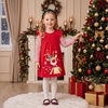 image:imageDXTON Toddler Girls Winter Long Sleeve Dress Rainbow Cotton Dresses 38YRed Reindeer