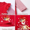 image:imageDXTON Toddler Girls Winter Long Sleeve Dress Rainbow Cotton Dresses 38YRed Reindeer