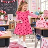 image:imageDXTON Toddler Girls Winter Long Sleeve Dress Rainbow Cotton Dresses 38YRose Heart Print