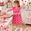image:imageDXTON Toddler Girls Winter Long Sleeve Dress Rainbow Cotton Dresses 38YRose Heart Print
