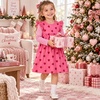 image:imageDXTON Toddler Girls Winter Long Sleeve Dress Rainbow Cotton Dresses 38YRose Heart Print