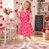 image:imageDXTON Toddler Girls Winter Long Sleeve Dress Rainbow Cotton Dresses 38YRose Heart Print