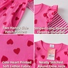 image:imageDXTON Toddler Girls Winter Long Sleeve Dress Rainbow Cotton Dresses 38YRose Heart Print