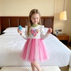 image:imageDXTON Girls Long Sleeve Tulle Tutu Dress Party Outfit Ages 312Beige
