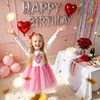 image:imageDXTON Girls Long Sleeve Tulle Tutu Dress Party Outfit Ages 312Beige