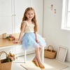 image:imageDXTON Girls Rainbow Tutu Skirt Elastic Waist Tulle Party Skirt Ages 310Light Blue