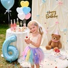 image:imageDXTON Girls Rainbow Tutu Skirt Elastic Waist Tulle Party Skirt Ages 310Multicoloured