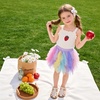 image:imageDXTON Girls Rainbow Tutu Skirt Elastic Waist Tulle Party Skirt Ages 310Multicoloured