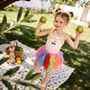 image:imageDXTON Girls Rainbow Tutu Skirt Elastic Waist Tulle Party Skirt Ages 310Orange