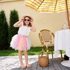 image:imageDXTON Girls Rainbow Tutu Skirt Elastic Waist Tulle Party Skirt Ages 310Pink