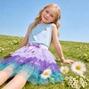 image:imageDXTON Girls Rainbow Tutu Skirt Elastic Waist Tulle Party Skirt Ages 310Purple