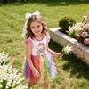 image:imageDXTON Girls Tutu Dress Short Sleeve Summer Party Outfit Ages 312Orange