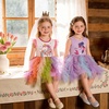 image:imageDXTON Girls Tutu Dress Short Sleeve Summer Party Outfit Ages 312Orange