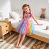 image:imageDXTON Girls Tutu Dress Short Sleeve Summer Party Outfit Ages 312Pink