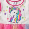 image:imageDXTON Girls Tutu Dress Short Sleeve Summer Party Outfit Ages 312White