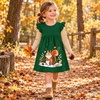 image:imageDXTON Toddler Girls Winter Long Sleeve Dress Rainbow Cotton Dresses 38YGreen Squirrel