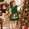 image:imageDXTON Toddler Girls Winter Long Sleeve Dress Rainbow Cotton Dresses 38YGreen Squirrel