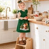image:imageDXTON Toddler Girls Winter Long Sleeve Dress Rainbow Cotton Dresses 38YGreen Squirrel