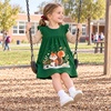 image:imageDXTON Toddler Girls Winter Long Sleeve Dress Rainbow Cotton Dresses 38YGreen Squirrel