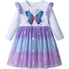 image:imageDXTON Girls Long Sleeve Tulle Tutu Dress Party Outfit Ages 312Purple