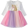 image:imageDXTON Girls Long Sleeve Tulle Tutu Dress Party Outfit Ages 312White